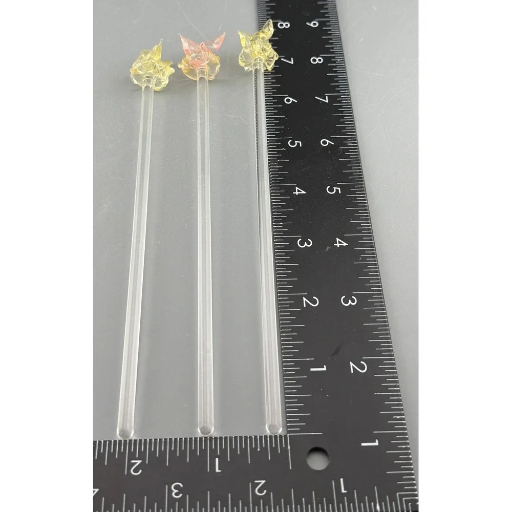 Vintage Glass Bird Swizzle Sticks Love Dove 7
